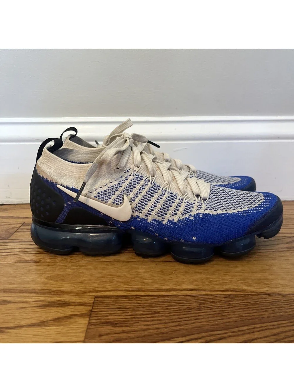 Nike Air VaporMax Flyknit 2 Shoes Mens 9.5 Racer Blue Sneakers 942842-204